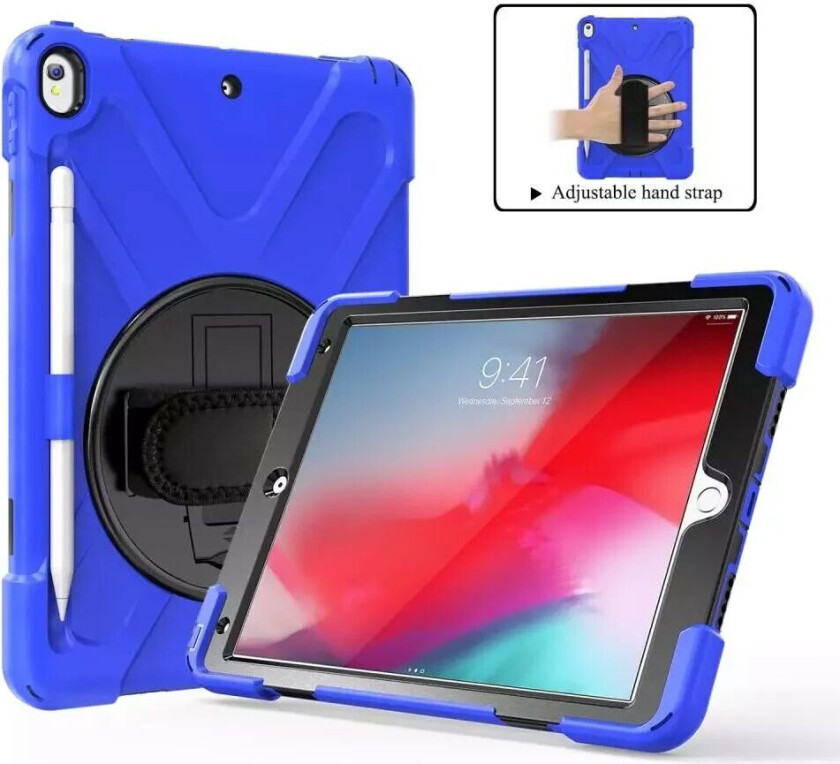 iPad Air (2019) Håndverker Deksel m. 360⁰ Stativfunksjon & Grep - Blå