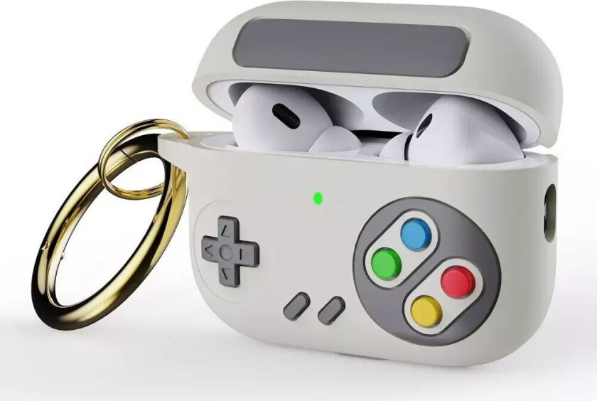 Apple Airpods Pro 2nd Gen (2022) Silikondeksel med Karabinkrok - Spillkonsoll - Beige