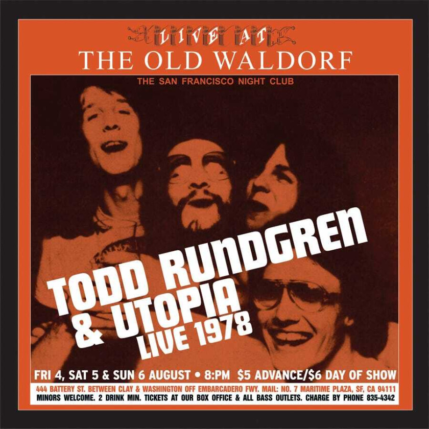 Todd Rundgren, Utopia Live At The Old Waldorf LP/Vinyl