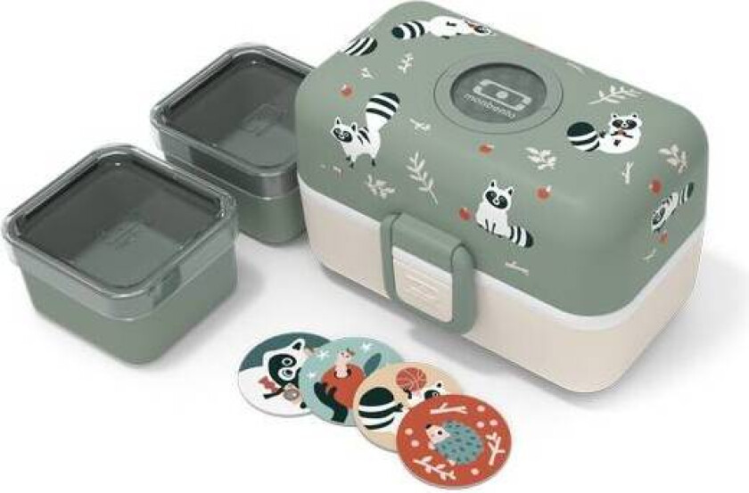 Monbento Matboks Tresor, Green Raccoon