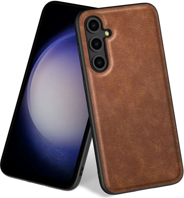 Samsung Galaxy A55 Skinnbelagt Deksel - Brun