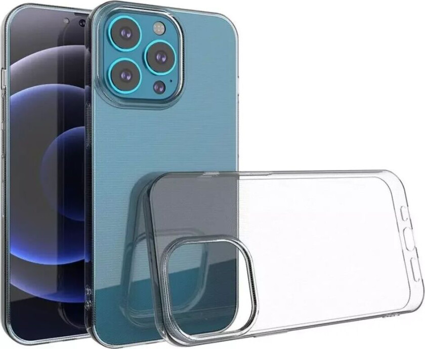 iPhone 13 Pro Crystal Clear Fleksibelt Plast Deksel - Gjennomsiktig