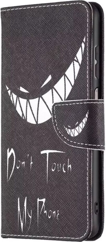 Samsung Galaxy A13 (4G) Flip Deksel i Skinn med Lommebok og Trykk - "Don't Touch My Phone" 2