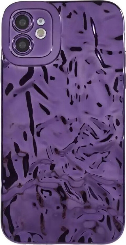 iPhone 12 Glinsende Fleksibel Plast Bakside Deksel - Bølget Design - Lilla