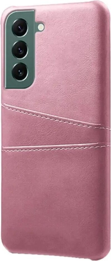 Samsung Galaxy S24 Kunstskinn Deksel m. Dobbel Kortholder - Rose Gold