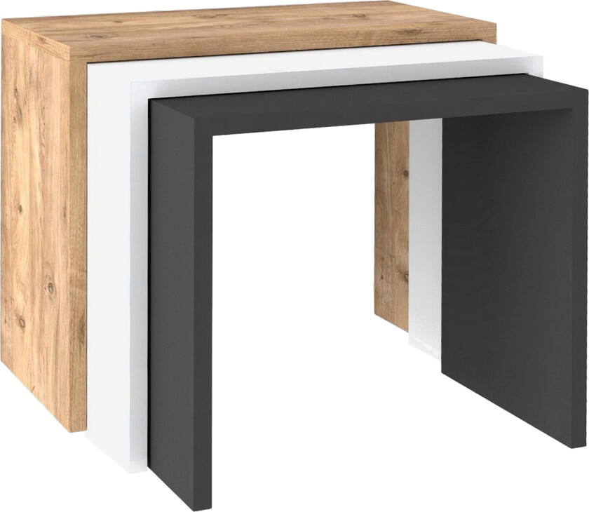 Doren Settbord 3-pk 50 cm - Valnøtt|Hvit|Grå