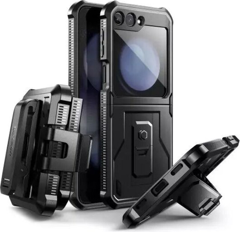 Tech-Protect Samsung Galaxy Z Flip5 (5G) Tech-Protect Kevlar Pro Hardplast Deksel med Skjermbeskytter & Kickstand - Svart