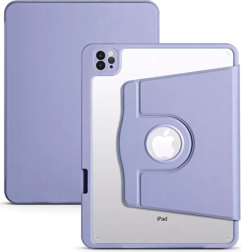 iPad Pro 12.9" (2022 / 2021 / 2020 / 2018) Hybrid Flip Deksel - Lilla / Gjennomsiktig