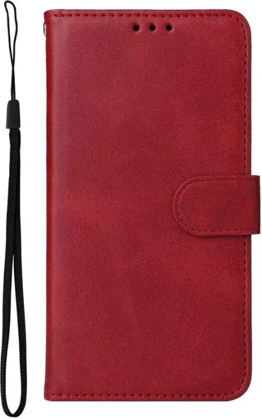 Samsung Galaxy S23 Ultra Flippdeksel i Skinn med Lommebok - Rød