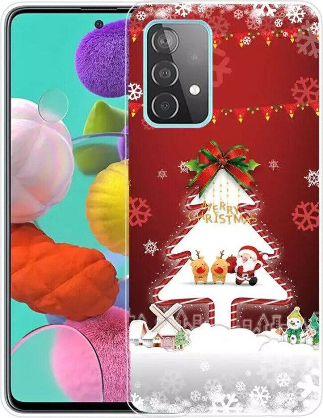 Samsung Galaxy A53 (5G) TPU Plast Jul Deksel - Merry Christmas - Juletre og Snøflak