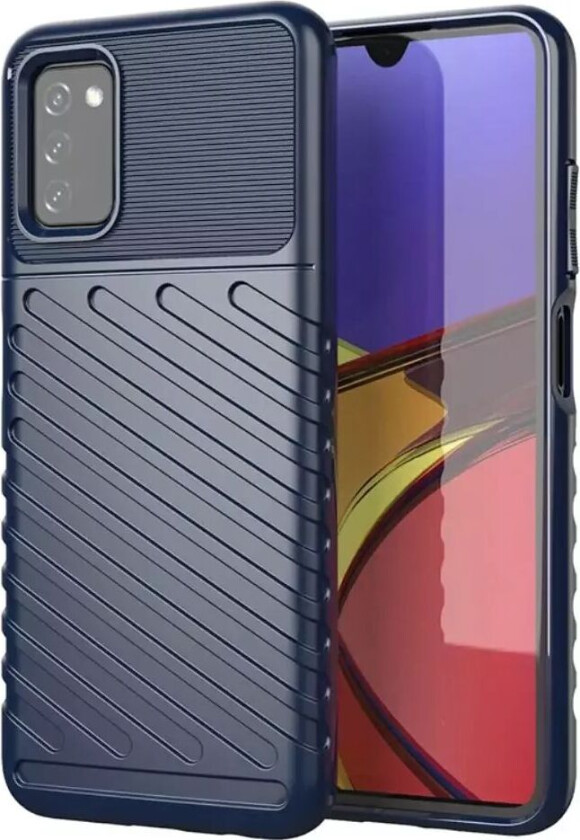 Samsung Galaxy A03s Thunder Series Twill Plastbakdeksel - Blå