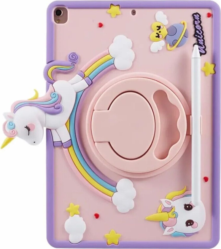 iPad 10.2" (2021 / 2020 / 2019) / iPad Pro 10.5" / iPad Air (2019) Barne Deksel m. Stativfunksjon & Cartoon - Rosa