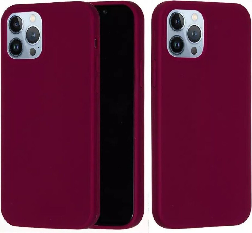 iPhone 15 Pro Silikon Deksel - Burgunder