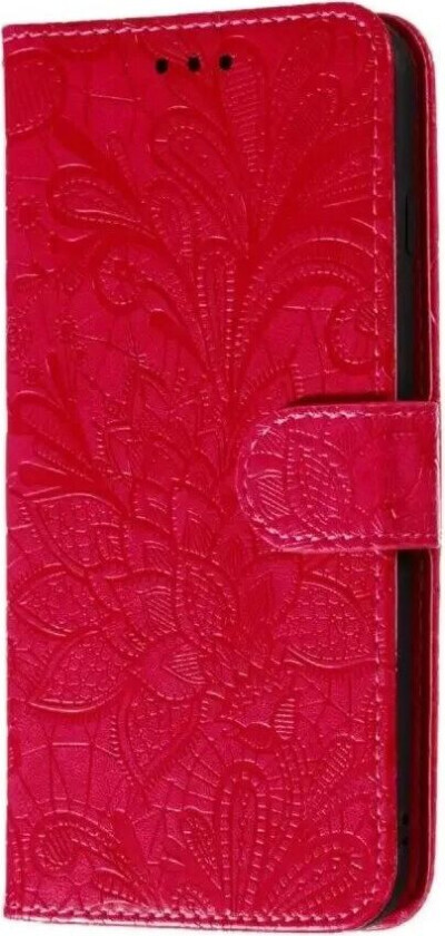 Samsung Galaxy M11 Blomster Skinn Deksel Med Lommebok - Rød