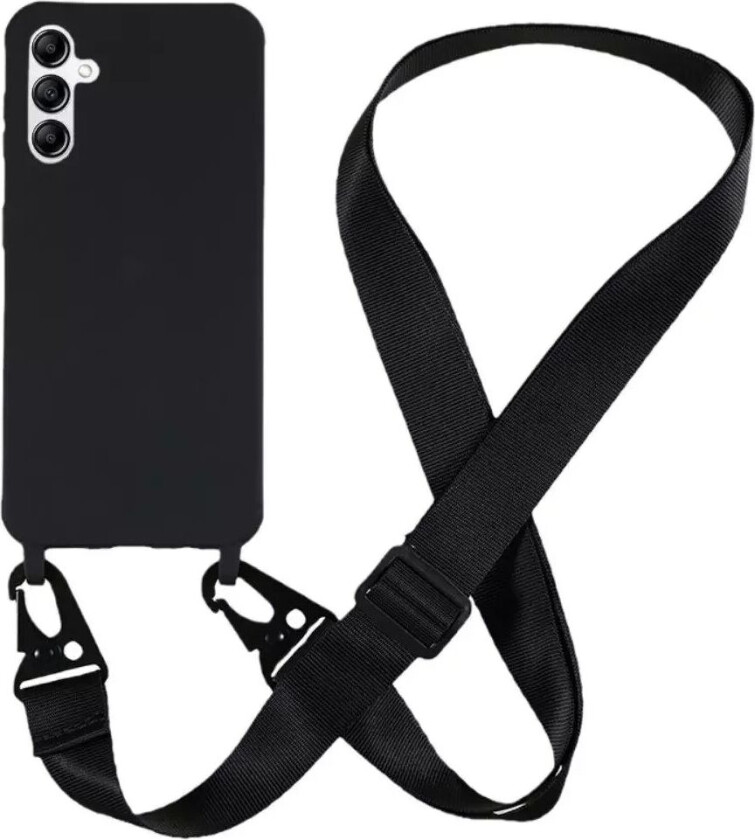 Samsung Galaxy A14 (5G) Fleksibelt Plastdeksel med Stropp - Svart