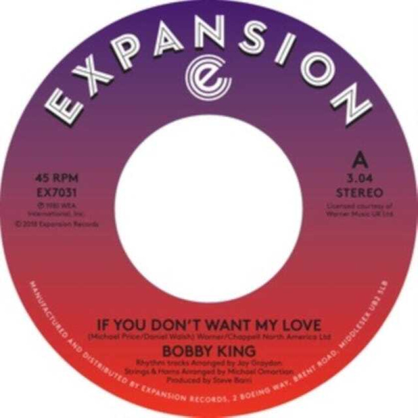 Bobby King If You Don't Want My Love/Lovers By Night LP/Vinyl