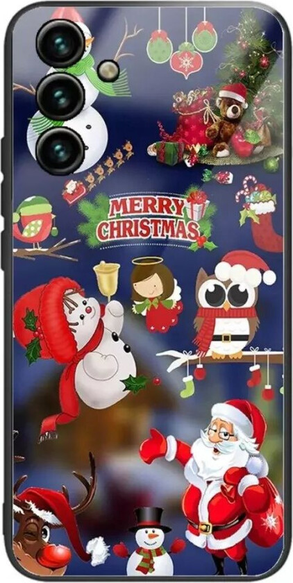 Samsung Galaxy A14 (5G) Jule Deksel m. Glassbakside - Julefigurer
