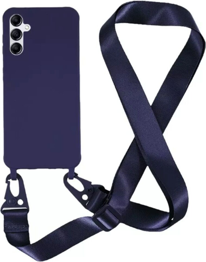 Samsung Galaxy A14 (5G) Fleksibelt Plastdeksel med Stropp - Blå