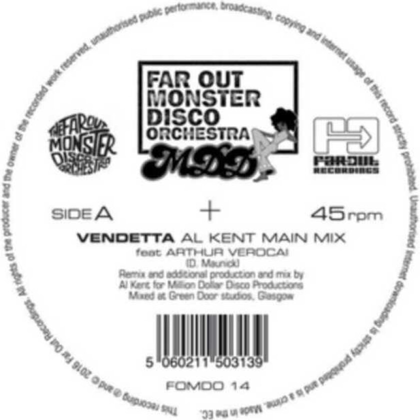 The Far Out Monster Disco Orchestra Vendetta (Feat. Arthur Verocai) LP/Vinyl