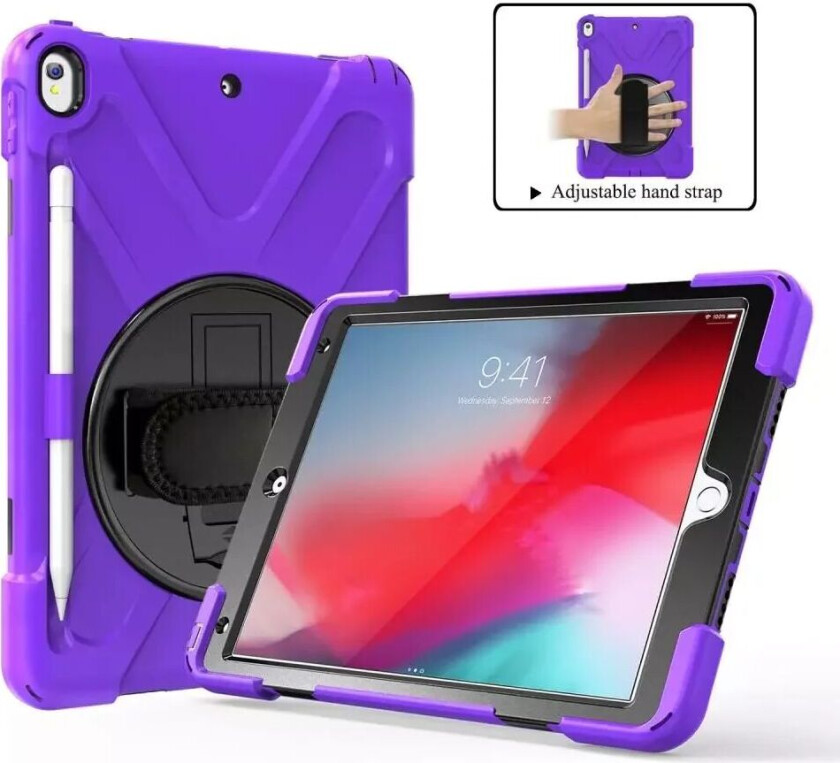 iPad Air (2019) Håndverker Deksel m. 360⁰ Stativfunksjon & Grep - Lilla