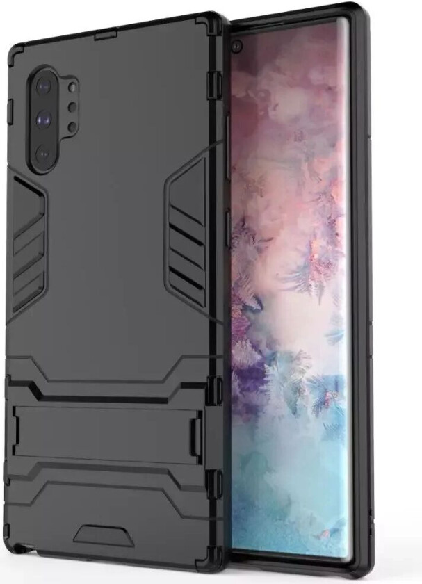 Samsung Galaxy Note 10+ (Plus) Hybrid Håndverker Deksel Med Kickstand - Svart