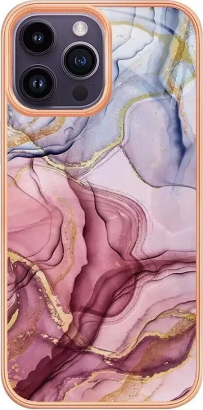 iPhone 15 Pro Max Plastdeksel - Rosa / Lilla Marmor