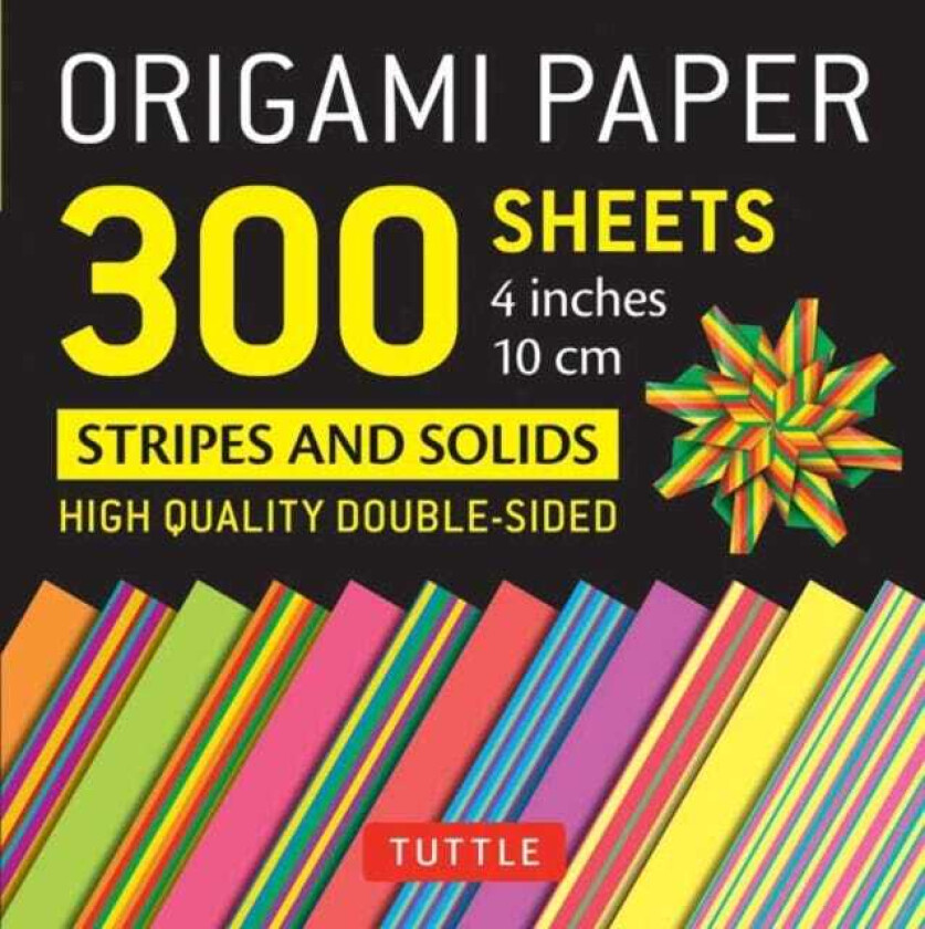 Origami Paper 300 sheets Stripes and Solids 4" (10 cm) Tuttle Origami Paper: DoubleSided Origami
