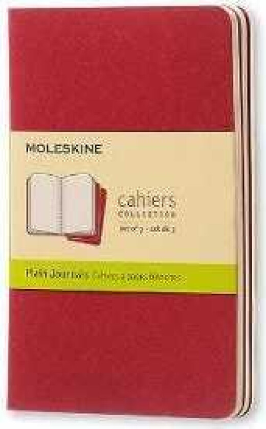 Moleskine Plain Cahier  Red Cover (3 Set)