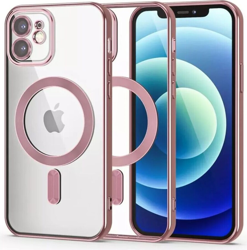 Tech-Protect iPhone 12 Tech-Protect MagShine Deksel - MagSafe Kompatibel - Gjennomsiktig / Rose Gold