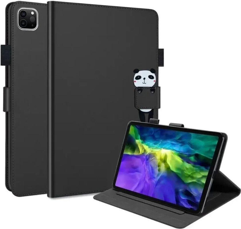 iPad Pro 11" (2022 / 2021 / 2020) Flip Deksel i Skinn med Dyremotiv - Svart