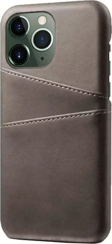 iPhone 14 Pro Kunst Skinn Bakdeksel m. Lommebok - Grå