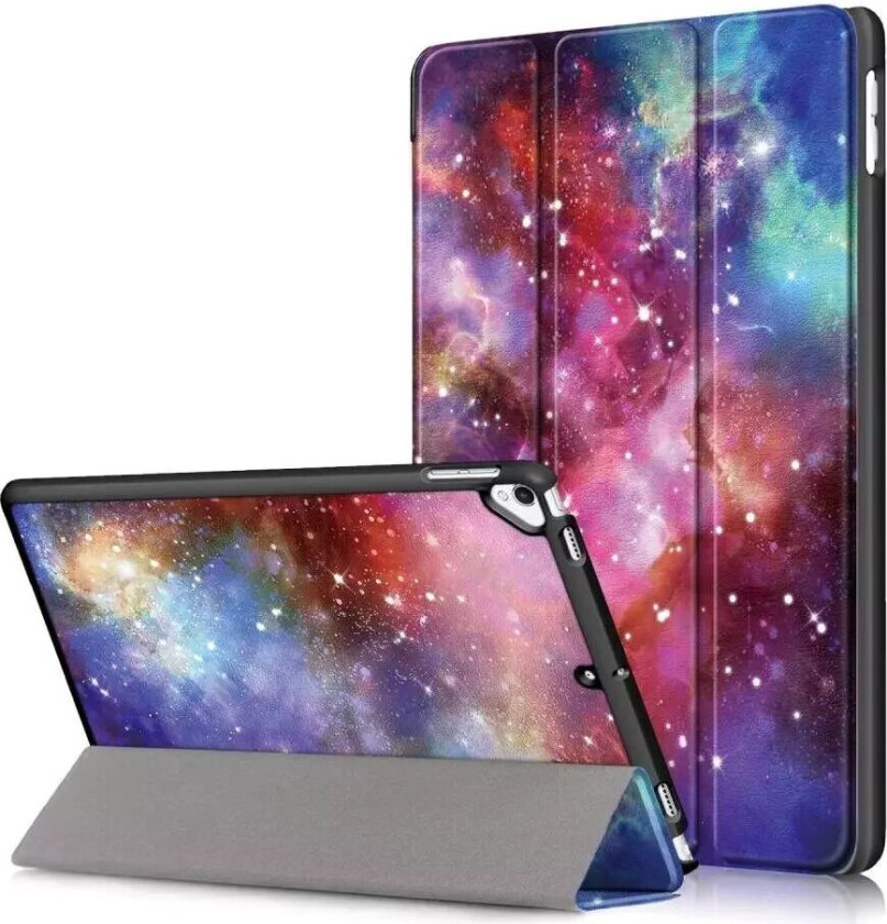 iPad 10.2" (2021 / 2020 / 2019) Skinn Deksel m. Tri-fold - Pink Galakse