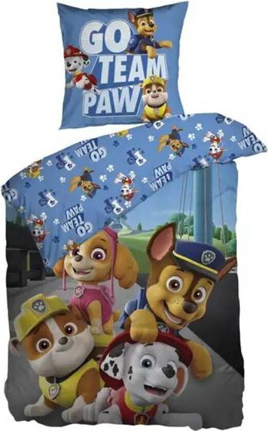 Økologisk sengetøy - 140x200 cm - Sengesett med Paw Patrol - 100% økologisk bomull