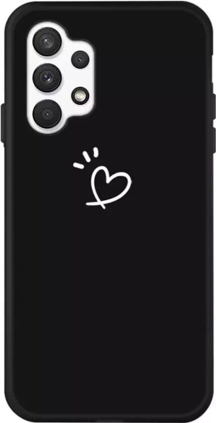 Samsung Galaxy A32 (4G) Fleksibelt Plastdeksel med Hjertetrykk - Svart