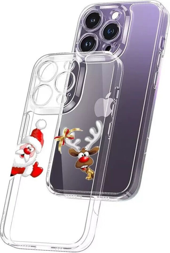 iPhone 14 Pro Max TPU Plast Jul Deksel - Julenisse og Rudolf