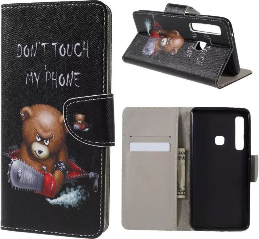 Samsung Galaxy A9 (2018) Skinndeksel med Lommebok Angry Bear