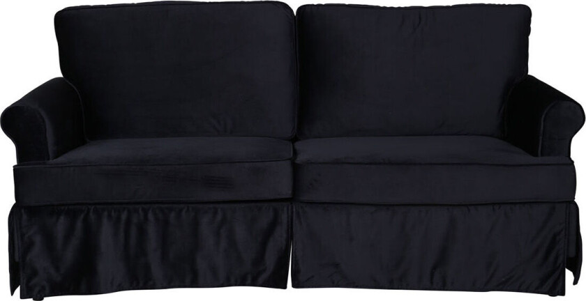 Anton sofa 2 seter velour svart.