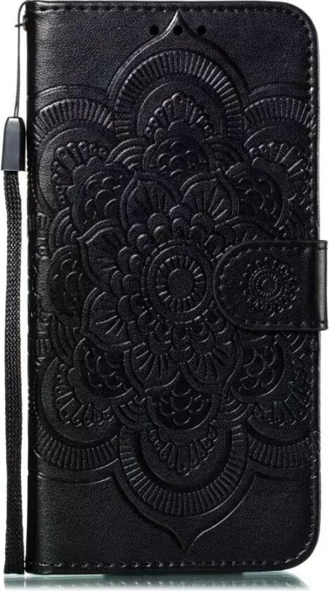 iPhone 11 Skinn Flip Deksel - Mandala Mønster Svart