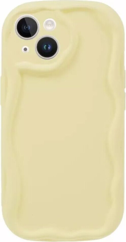 iPhone 13 Fleksibelt Plast Deksel m. Bølgete Kanter - Gul