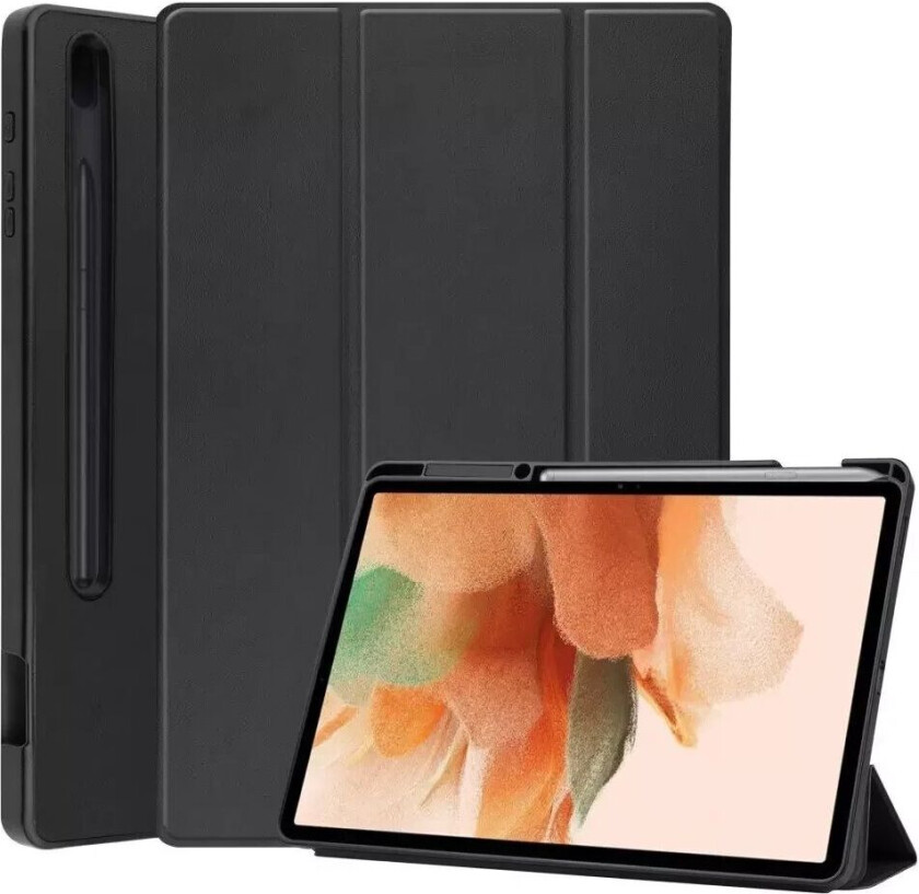 Samsung Galaxy Tab S7 FE Tri-fold Flip Deksel med Tri-Fold - Svart