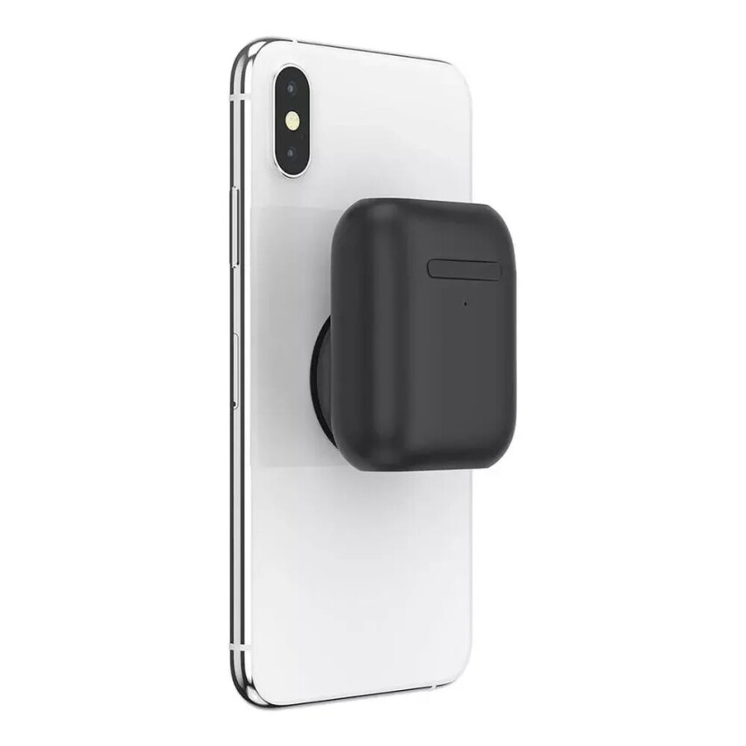 POPSOCKETS AirPods Holder Black Avtagbart Grep med Case Deksel - Lilla