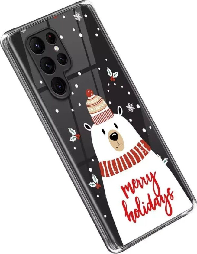 Samsung Galaxy S22 Ultra TPU Plast Jul Deksel - Merry Christmas - Isbjørn