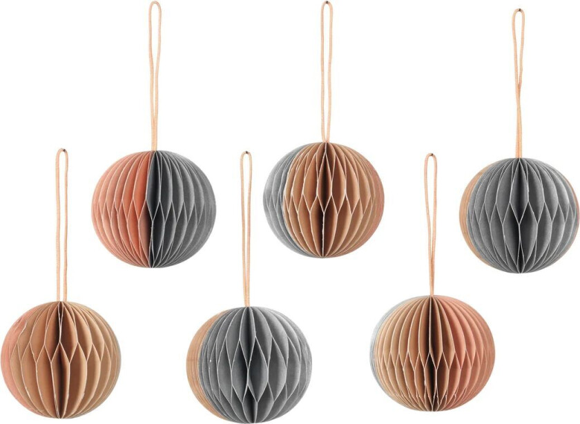 Ball julekule honeycomb Ø 5 cm 6 deler Multi/beige