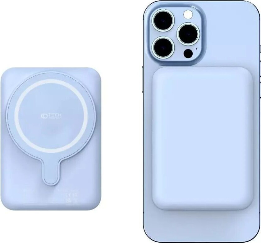Tech-Protect Trådløs Powerbank 5000 mAh - MagSafe Kompatibel - Blå