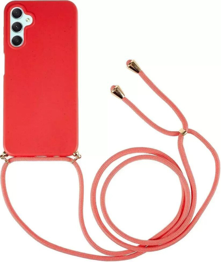 Samsung Galaxy A34 (5G) Fleksibelt Plastdeksel m. Ledning / Stropp - Rød