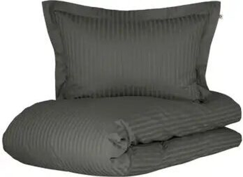 Borås sengetøy - 140x200 cm - Harmony Antrasitt - Sengesett i økologisk 100% bomullssateng - Borås bomull sengetøy