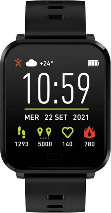 Beat Spirit Smartwatch m. Søvnsporer & Skritteller - IP68 - Svart