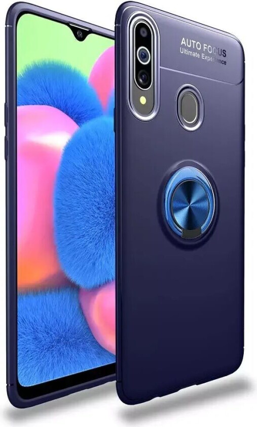 Samsung Galaxy A20s Deksel med Ring / Stativ - Blå