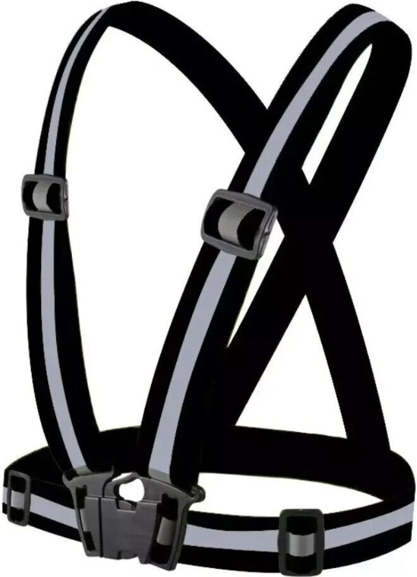Reflekterende Løpebelte m. Justerbare Seler - Grå / Svart