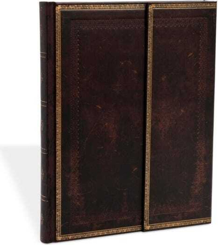 Black Moroccan Ultra Lined Hardcover Journal (Wrap Closure)